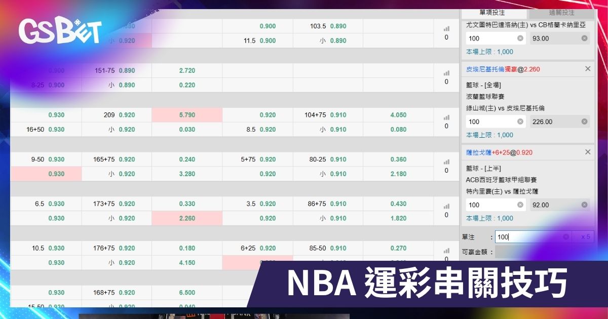 NBA 運彩串關